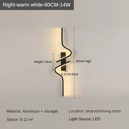 Slim LED Wall Sconce Light for Bedroom and Living Room