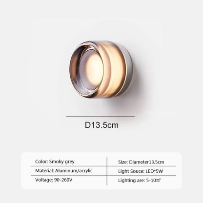 Warm LED Glass Wall Light Amber Shade - Cofik