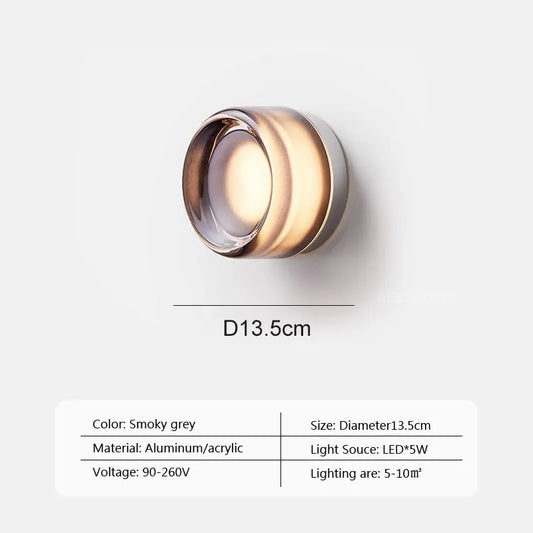 Warm LED Glass Wall Light Amber Shade - Cofik