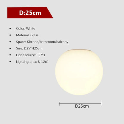 Simple White Glass Pendant Lamp