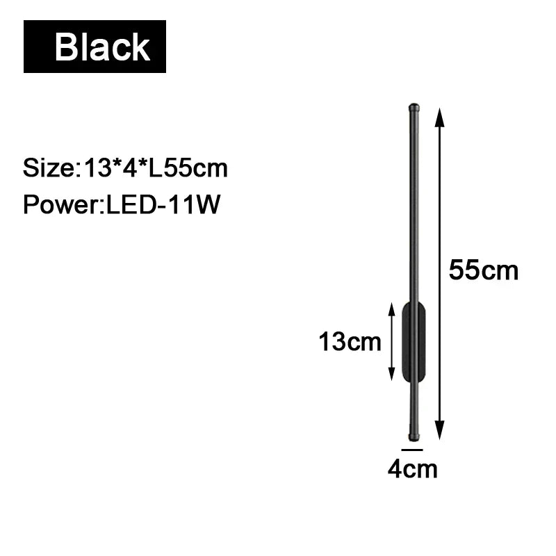 Modern Black Indoor LED Wall Lamp