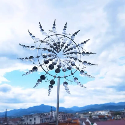Solar Powered Metal Wind Spinner Garden Decor