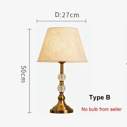 Classic Brass Crystal Table Lamp