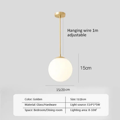 Elegant Gold Globe Pendant Lighting Fixture