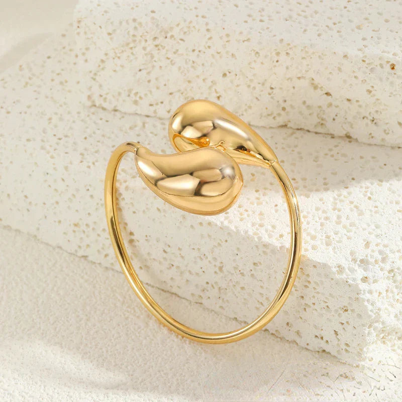 Stylish Waterdrop Silver Bangle Bracelet