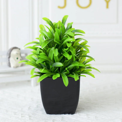 Small Fake Eucalyptus Plant in Black Pot