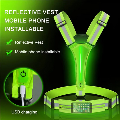 Bright Adjustable LED Safety Vest with Rechargeable Lights