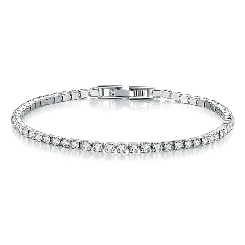 Trendy Sterling Silver Tennis Bracelet