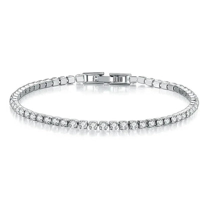 Trendy Sterling Silver Tennis Bracelet