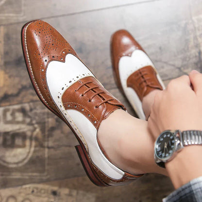 Stylish Men's Leather Lace-up Oxford Shoes