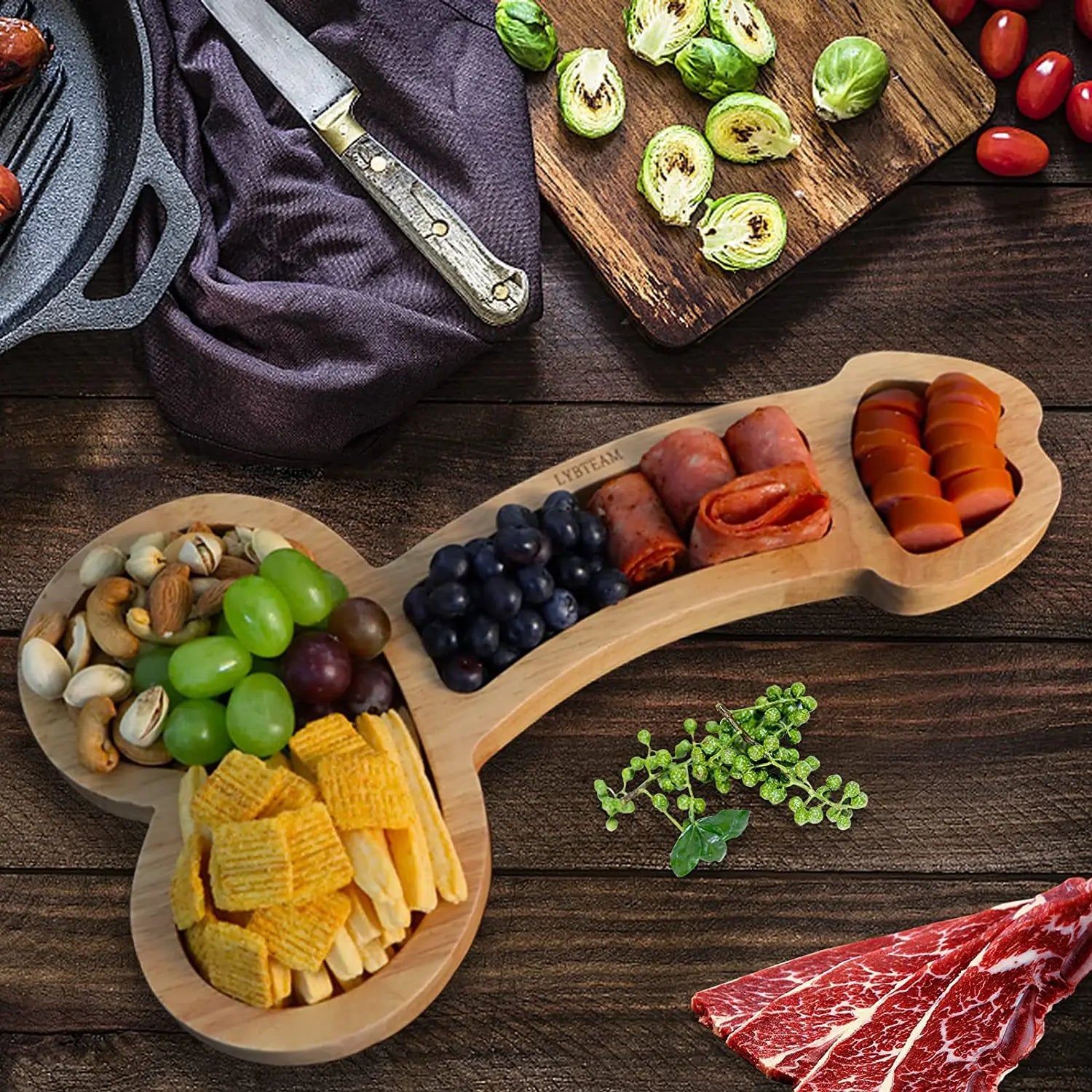 Humoristic Party Serving Tray with Multiple Compartments - Cofik