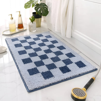 Soft Checker Bathroom Floor Mat