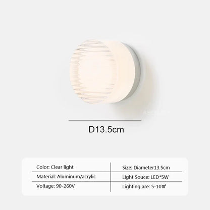 Warm LED Glass Wall Light Amber Shade