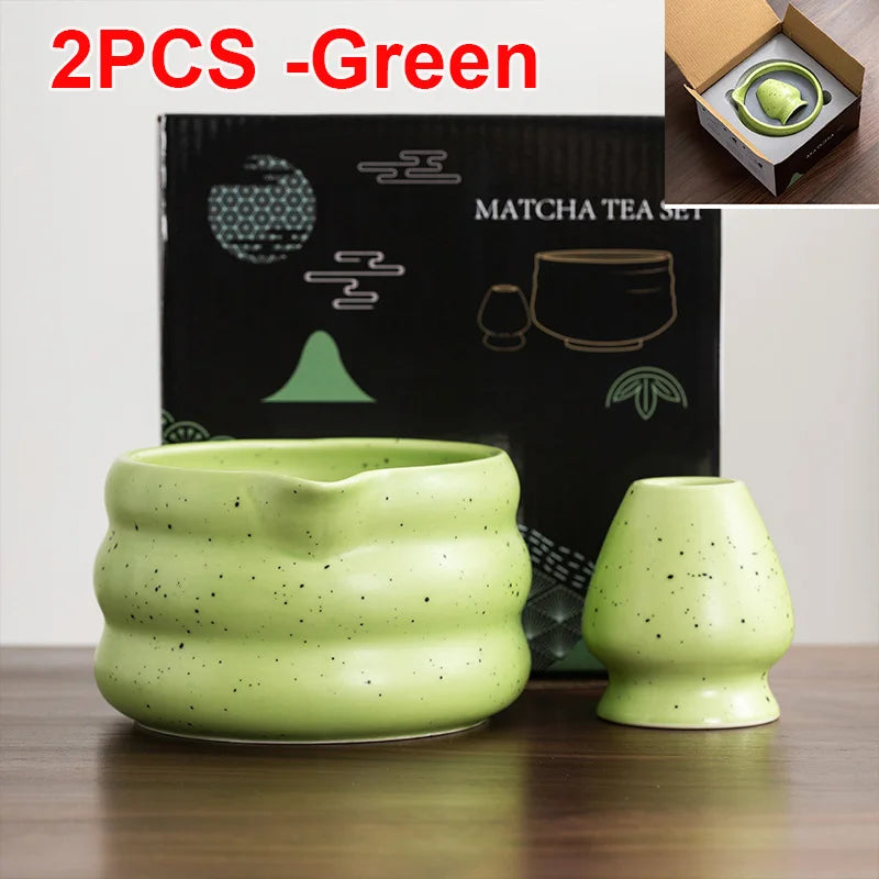 Traditional Green Tea Ceramic Bowl Set 550ml