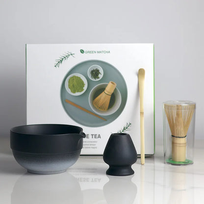 Ceramic Matcha Tea Set with Whisk and Spoon
