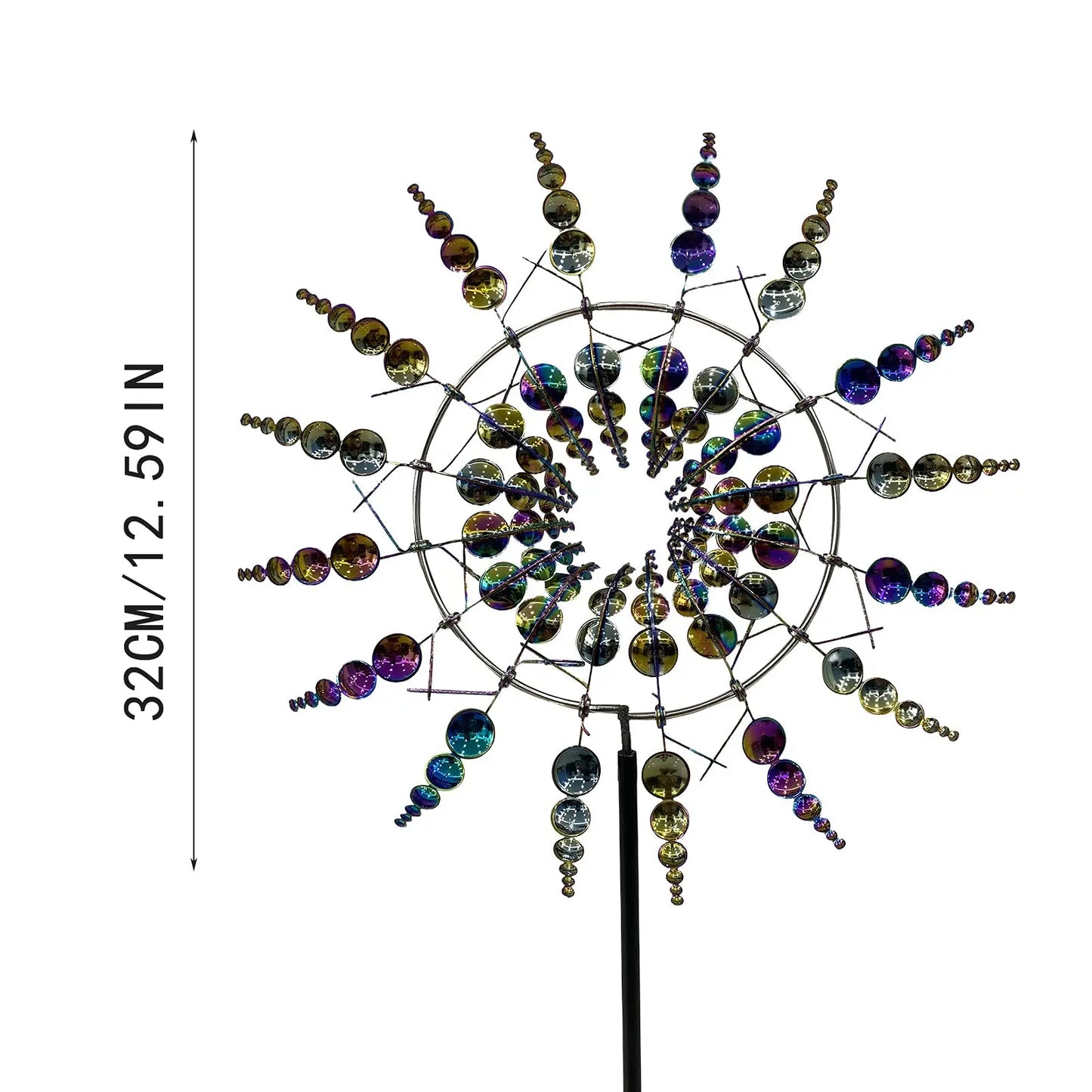 Solar Powered Metal Wind Spinner Garden Decor
