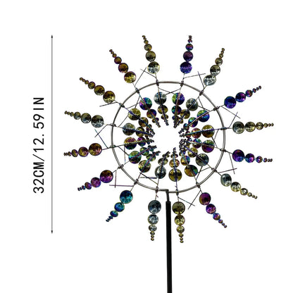 Solar Powered Metal Wind Spinner Garden Decor