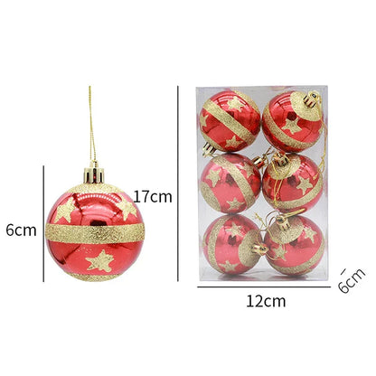 Luxury Red Gold Christmas Tree Baubles Set