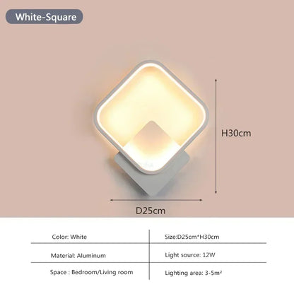 Simple LED Wall Light | Round Square Sconce
