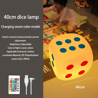 Tall Dice Style Floor Table Lamp