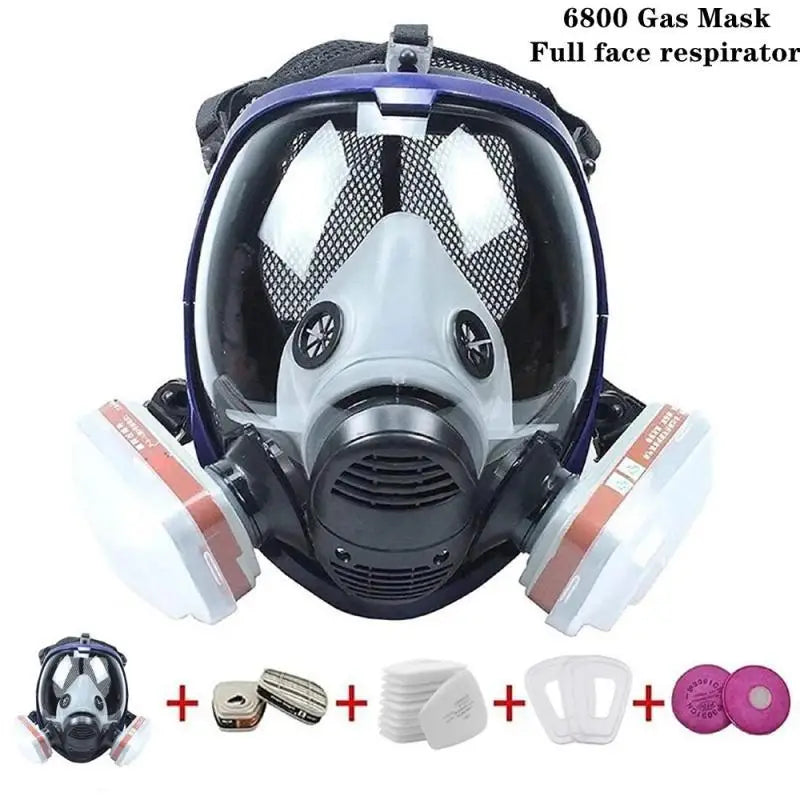 Protec | Full Face Respirator Mask with Fog-Free Lens and Air Filters
