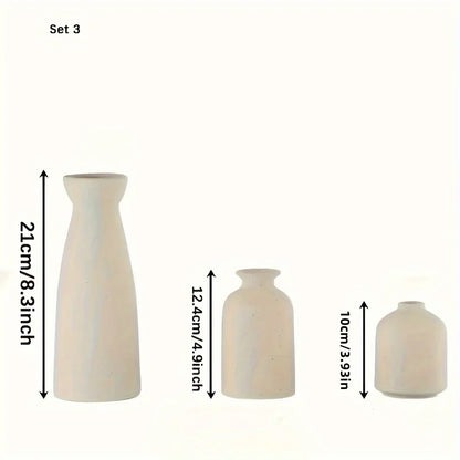 Beautiful Floral Glass Vase Set - 3 Piece