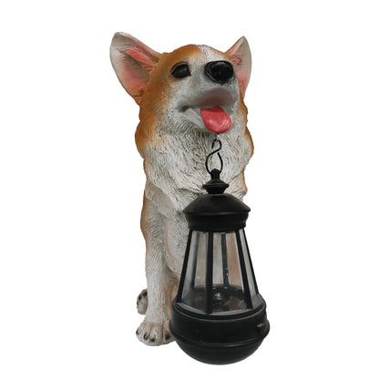 Outdoor Garden Solar Dog Figure Lamp