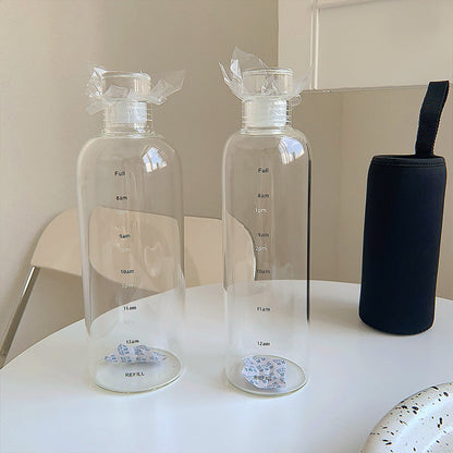 Durable Glass Water Bottle – Classic Timer Design