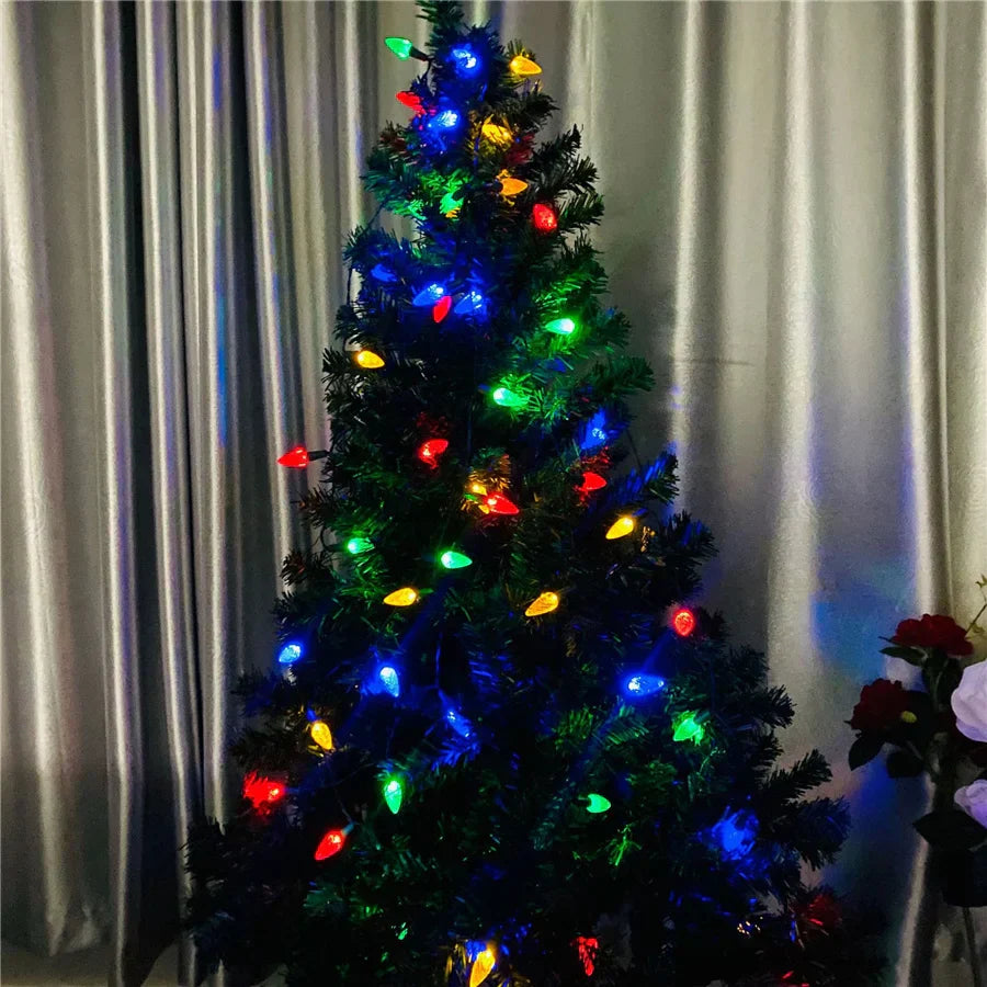 Premium Holiday Wreath with 8 Color Lights
