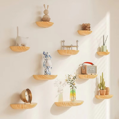 Stylish Wooden Wall Shelf - Floating Storage for Home Decor