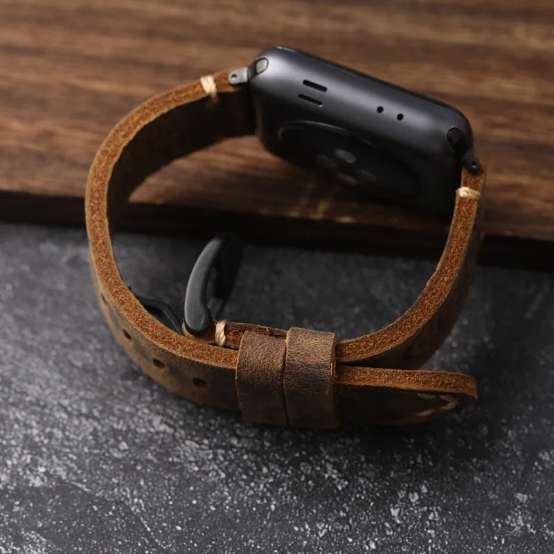 Authentic Leather Cowhide Apple Watch Strap