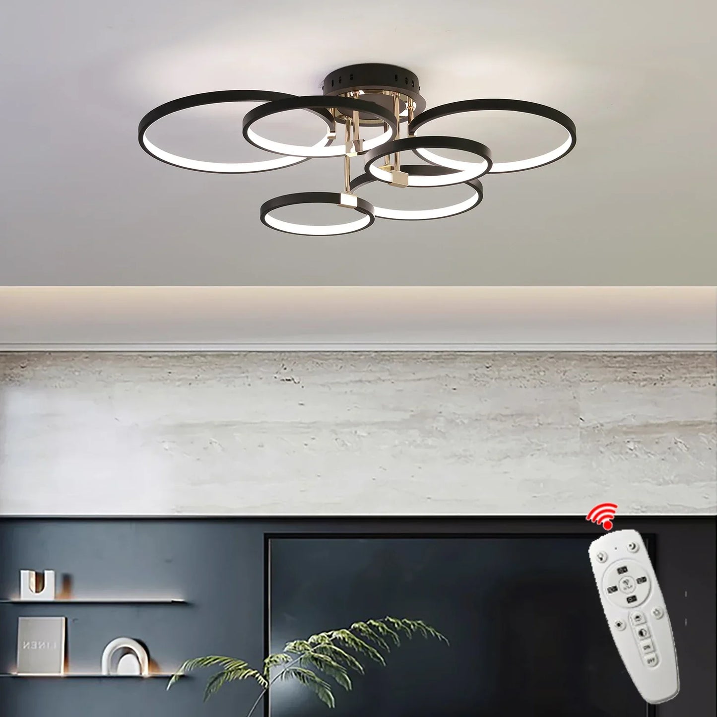 Bright Adjustable LED Chandelier Light with Remote