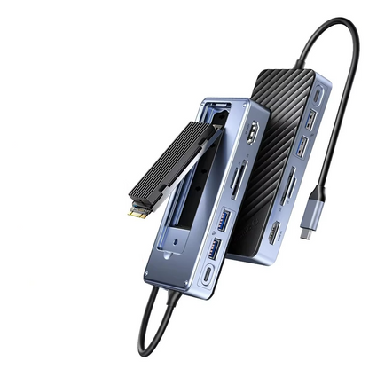 Portable USB-C Laptop Dock with Hard Drive Bay
