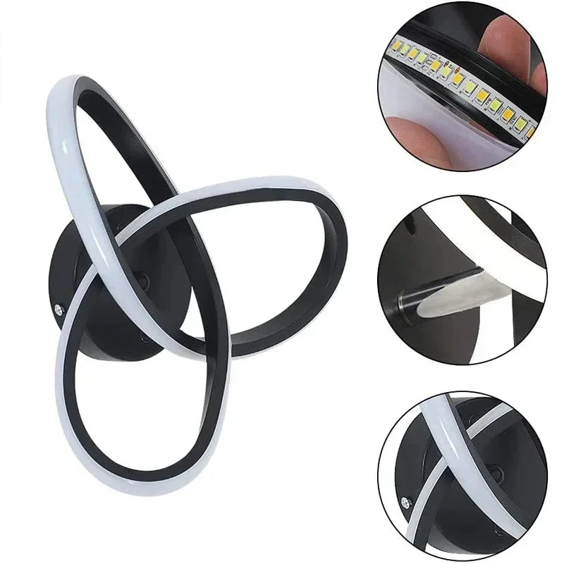 Stylish Black White LED Wall Light with Remote