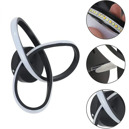 Stylish Black White LED Wall Light with Remote