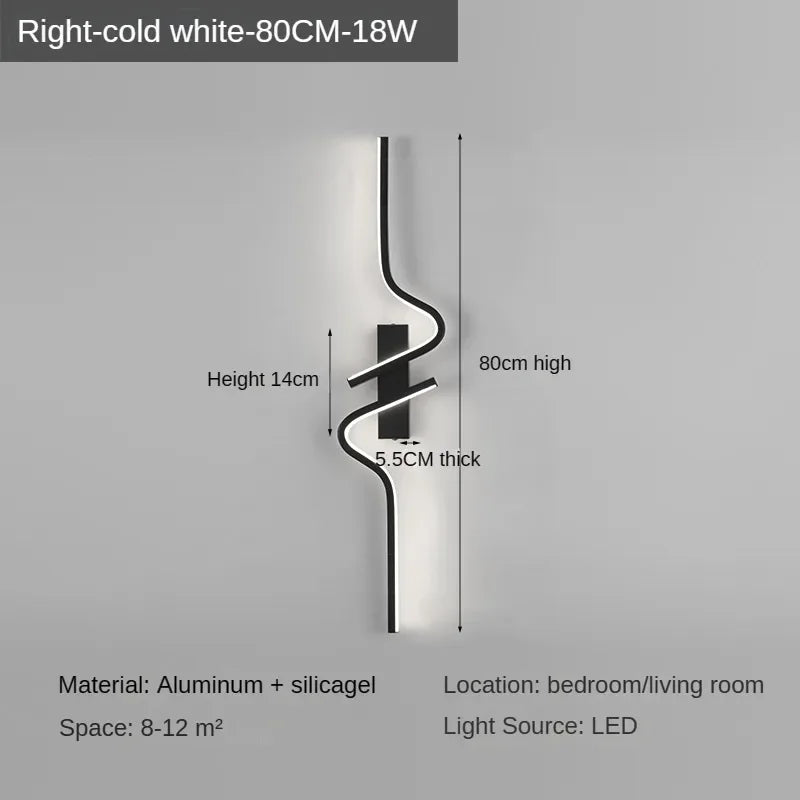 Slim LED Wall Sconce Light for Bedroom and Living Room