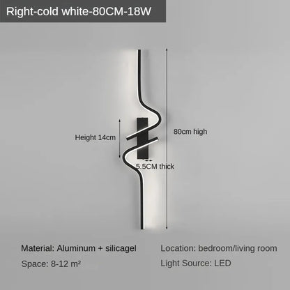 Slim LED Wall Sconce Light for Bedroom and Living Room