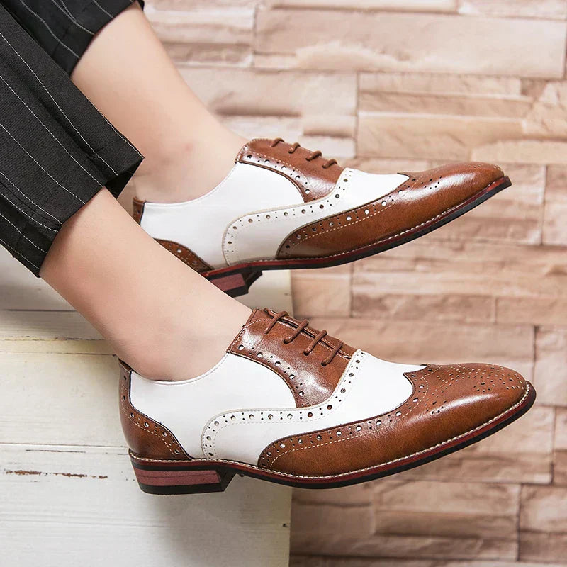 Stylish Men's Leather Lace-up Oxford Shoes