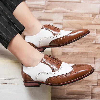 Stylish Men's Leather Lace-up Oxford Shoes