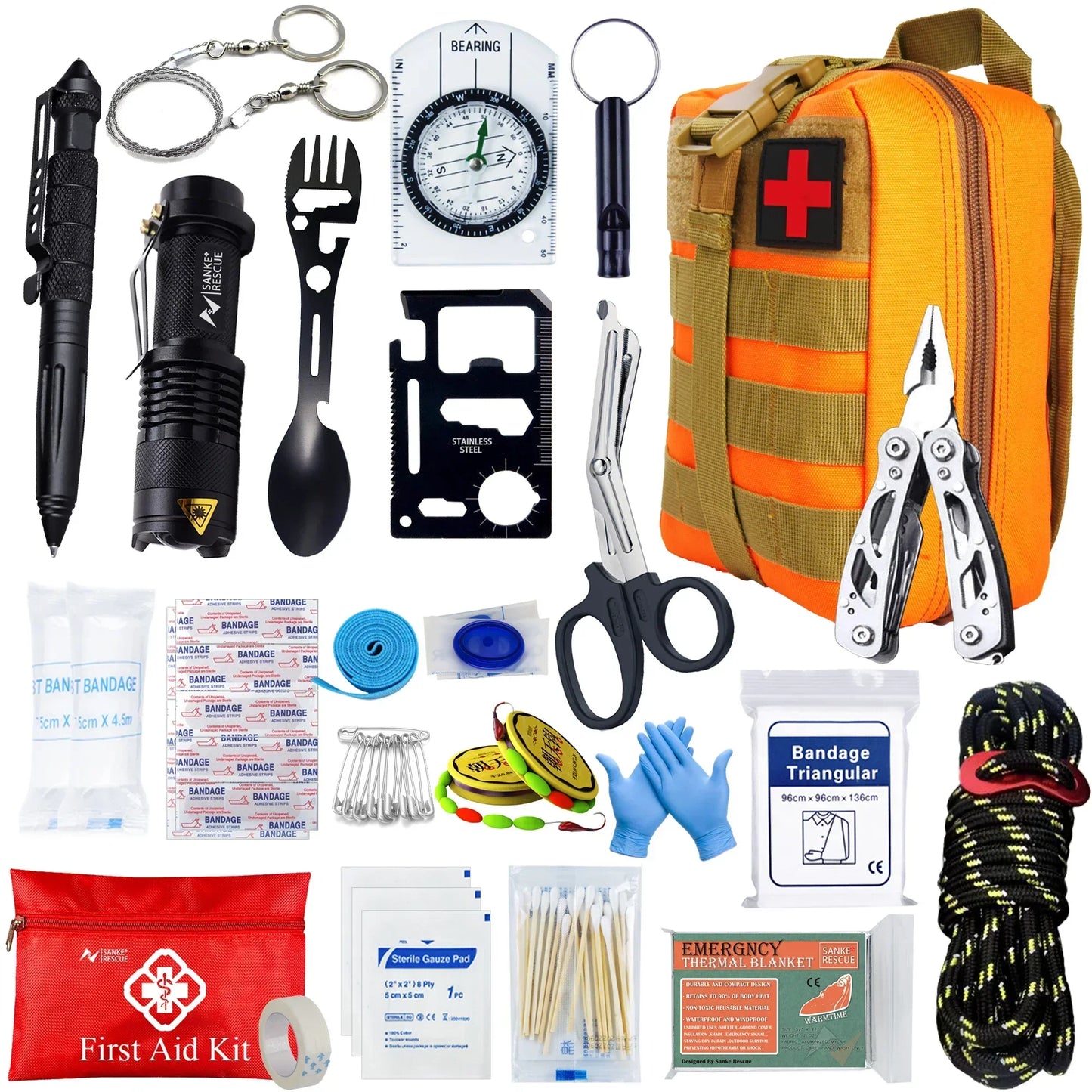 Ultimate 24-Piece Survival Kit for Camping & Emergency - Cofik