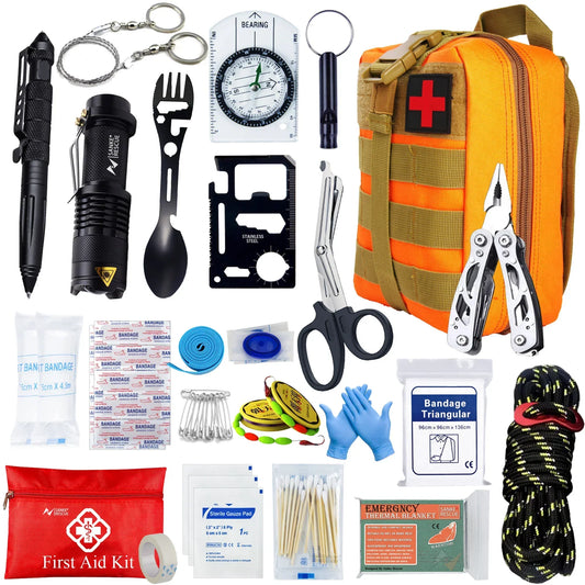 Ultimate 24-Piece Survival Kit for Camping & Emergency - Cofik