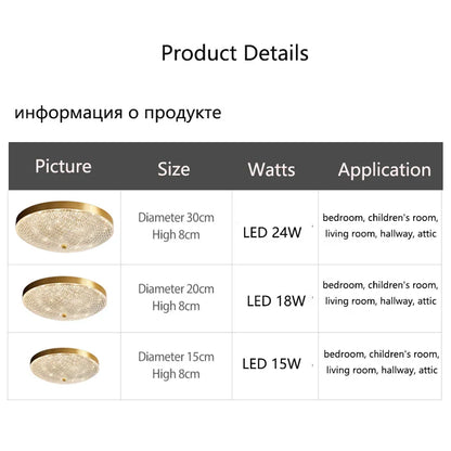 Luxury Gold Crystal Pendant Ceiling Light Fixtures