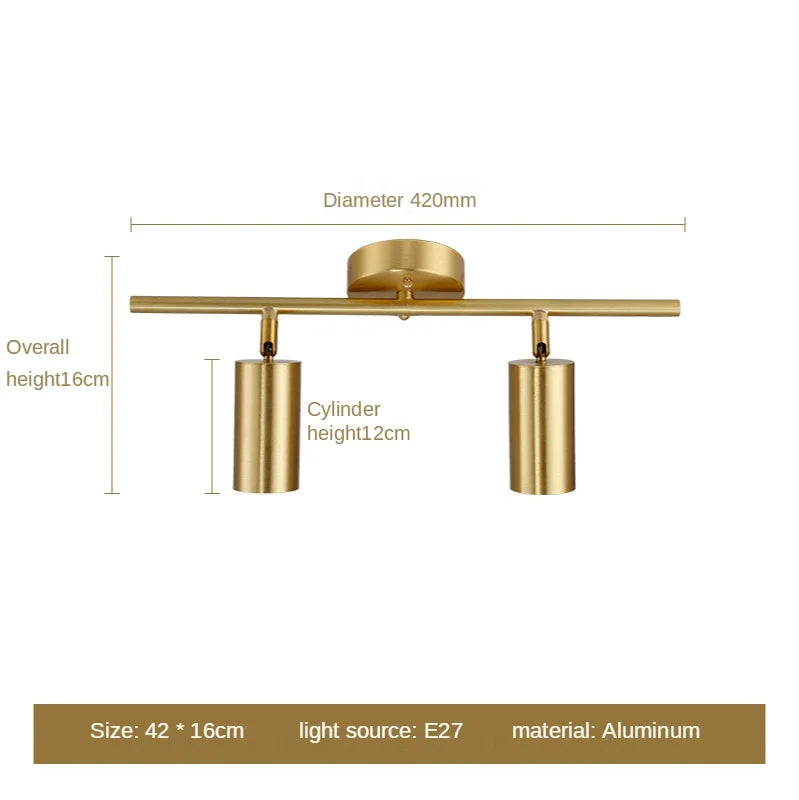 Sleek Gold LED Ceiling Lamp