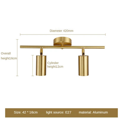 Sleek Gold LED Ceiling Lamp