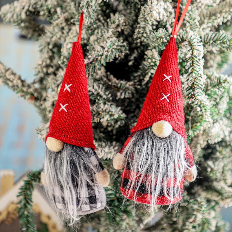 Fun Christmas Gnome Figurines with Bells & Holly