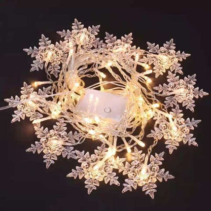 Colorful String Snowflake LED Lights