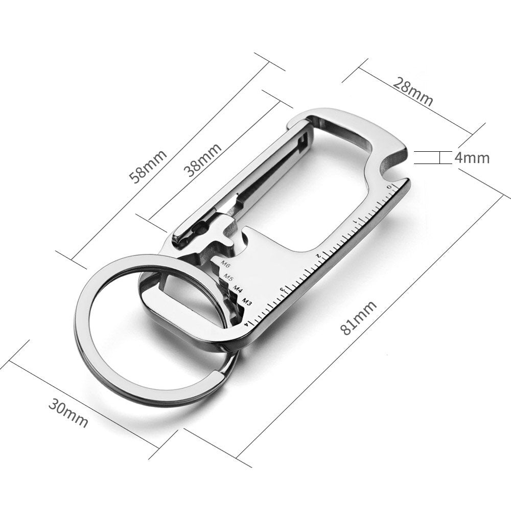 Portable Stainless Steel Keychain Multi Tool Opener