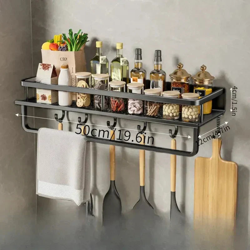 Space-Saving Metal Kitchen Wall Shelf
