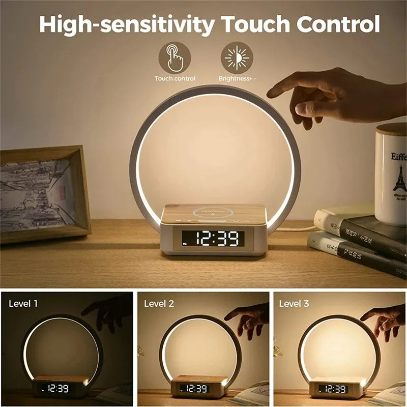 Smart Round Wireless Charging Table Lamp