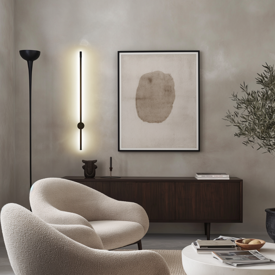 Elegant Black Fabric Contemporary Wall Lamp